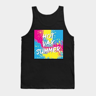 Hot Vax Summer Background Magenta Cyan Yellow Splatter Paint Tank Top